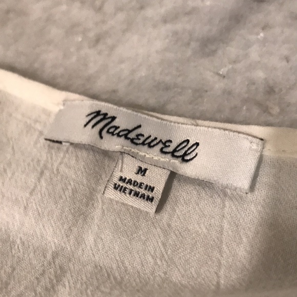 Madewell Caftan Dress Womens Medium White Laura Sheer Tiered Whimsigoth Fairy - Picture 8 of 11